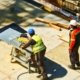 construction workers on site