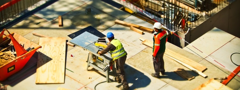 construction workers on site