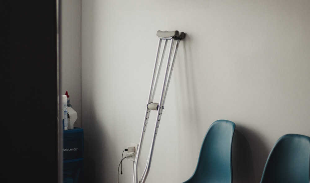 crutches against the wall