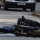 Destroyed motorcycle - crash aftermath