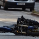 Destroyed motorcycle - crash aftermath