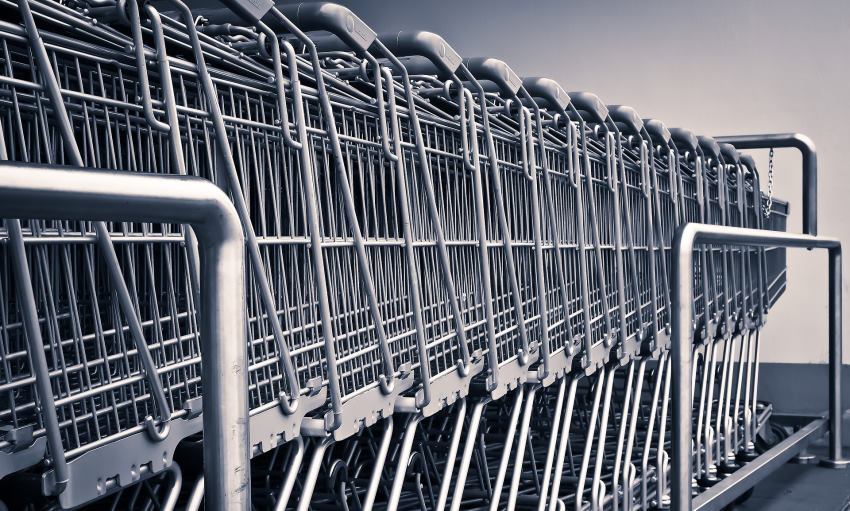 Row of shopping carts
