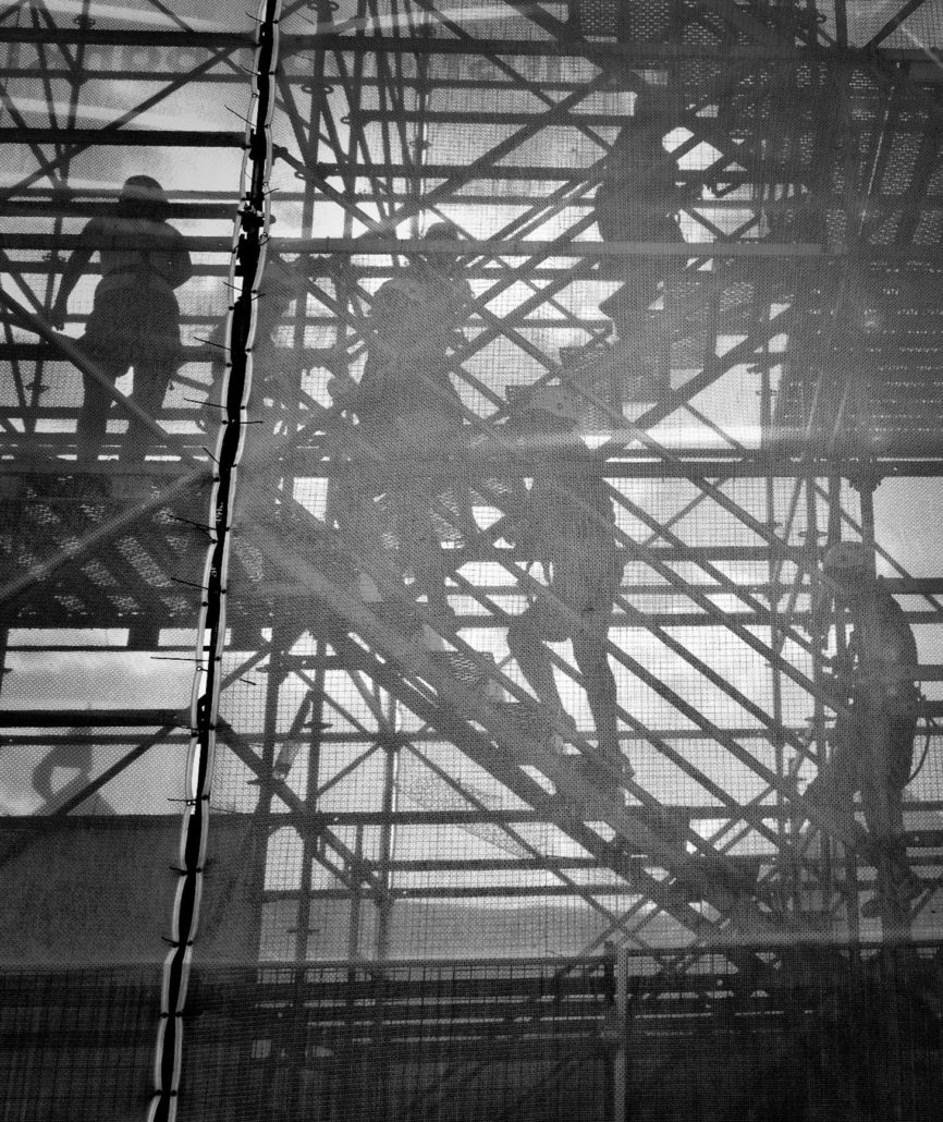 workers on scaffolding